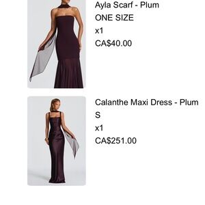 Calanthe Plum Maxi Dress with Sheer Scarf Detail